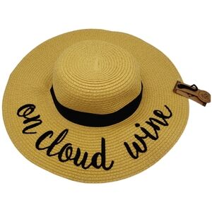 Junque C&C NWT Adjustable Sun Hat OS Tan Black "On Cloud Wine" UPF 50 Protection